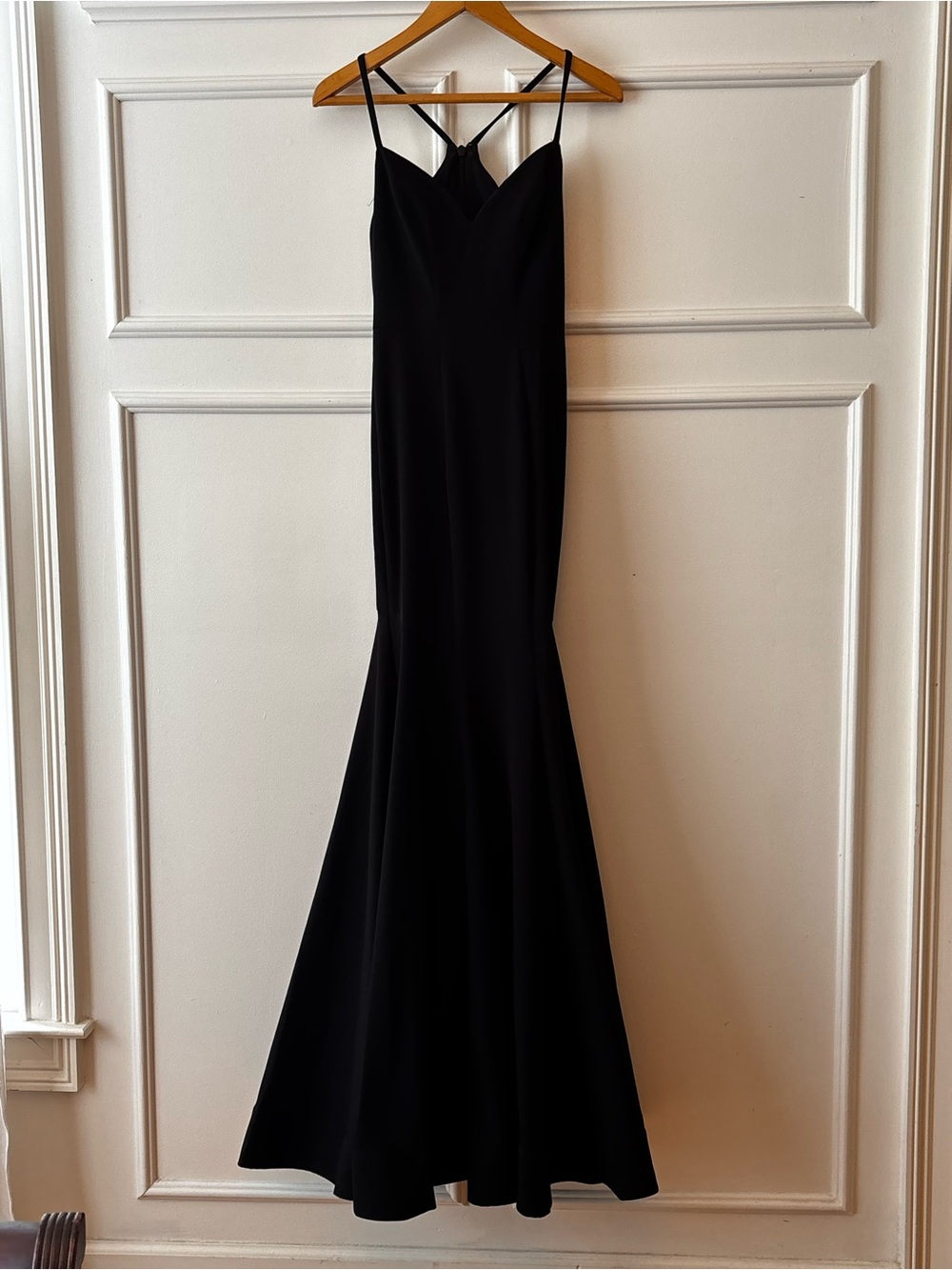 Azazie Black Spaghetti-Strap Mermaid Gown